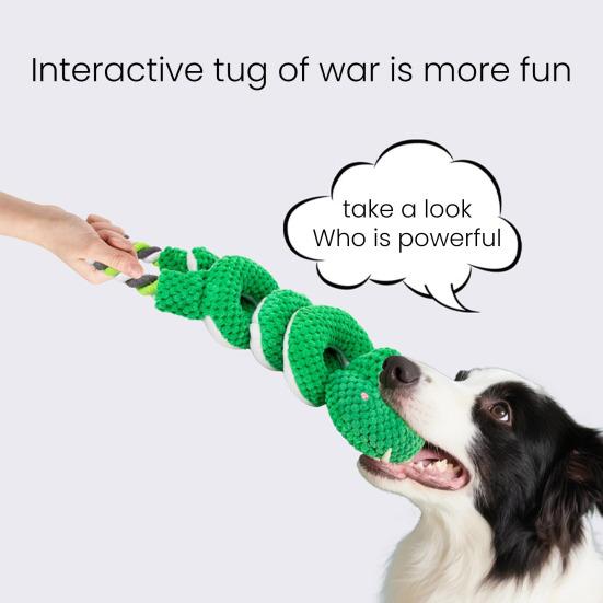 Interactive Squeaky Rope Dog Toy Plush Chew Toy with Sound Dental Cleaning Engaging Play Toys for Small Medium Large Dogs