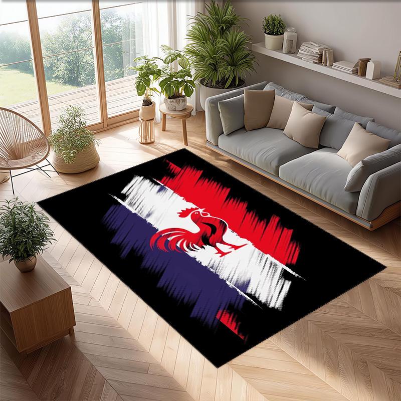 France national football team Printed Flannel Area Rug Non Slip Soft Polyester Floor Carpet Indoor Decor Mat for Bedroom Living Room Sofa