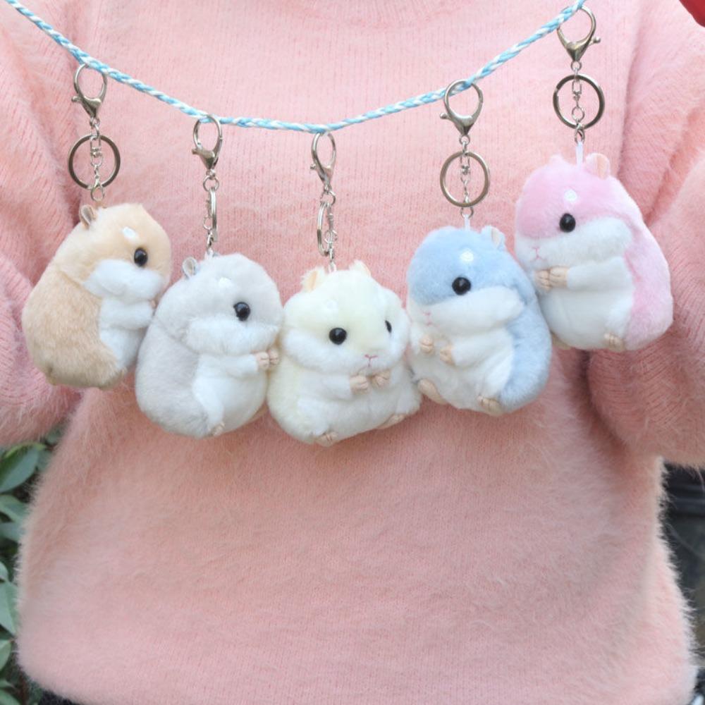 Cute hamster doll plush toy keychain bag small pendant doll gift rag doll gift