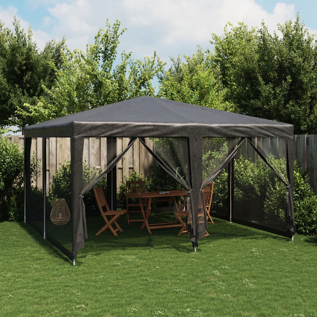 Vidaxl Party Tent With 8 Mesh Walls, Anthracite, 4X4 M, Hdpe