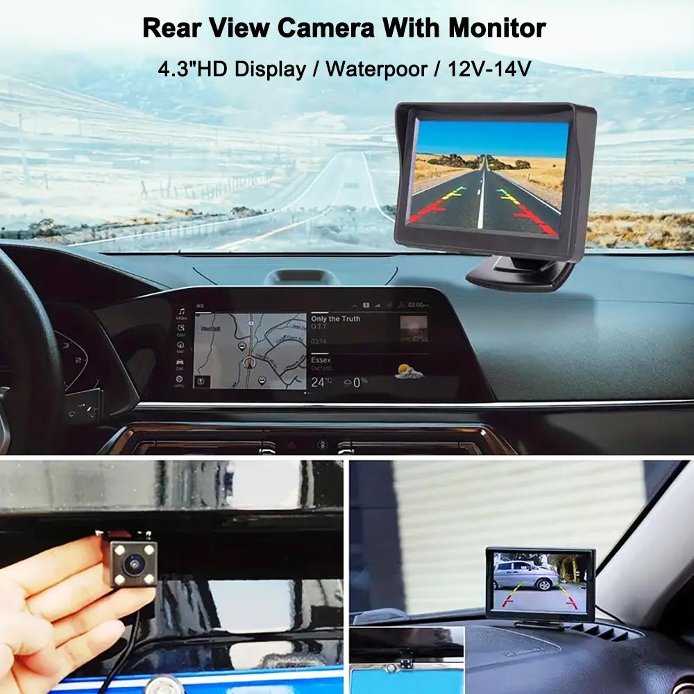 Easy Installation 4.3Inch Rear View Camera Monitor Screen Reversing Camera for Car Parking Parking System Camera for Vehicle