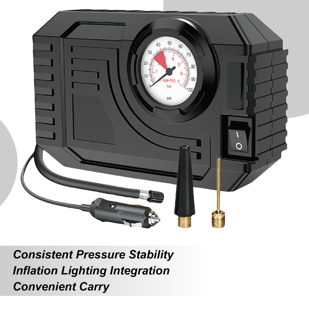 Tire Inflator Small Cordless Car Tire Inflator with LED Light Quick Inflation Bike Pump for Motorcycle Sedans Camping Truck