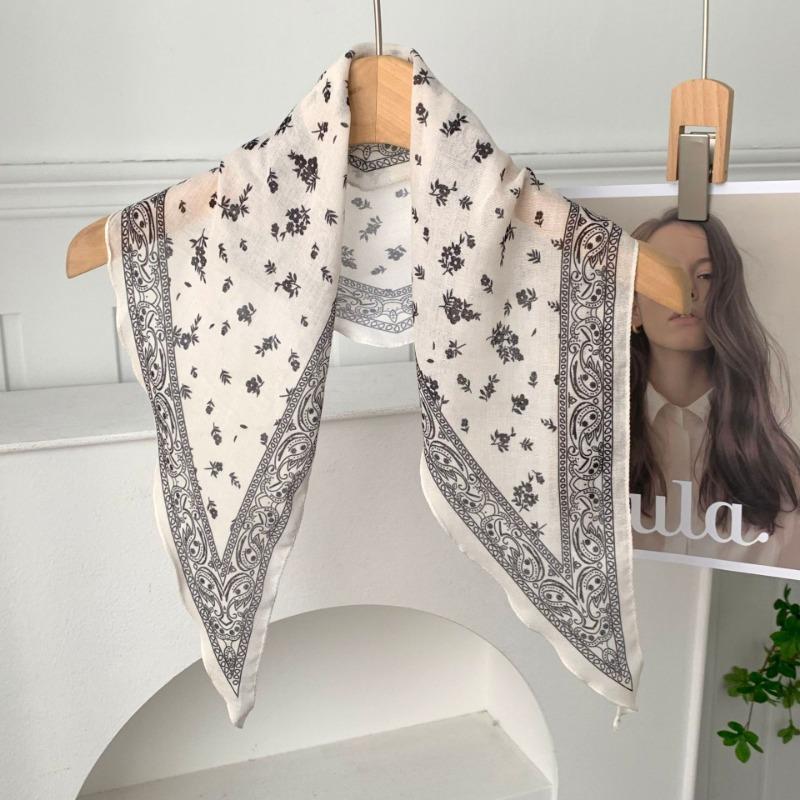 

Шелковый платок с цветком кешью, шарф, новый ретро платок на голову, повязка на голову, джинсы, поясные аксессуары, треугольный платок, поясная шторка.