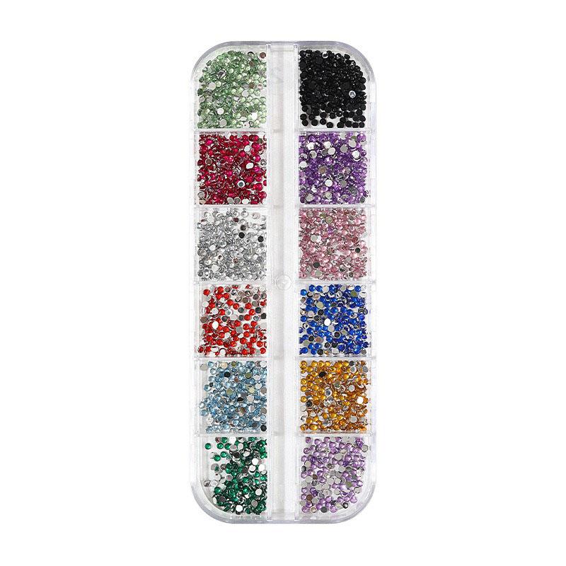 

12 Grid Shimmering Crystal Nail Art Rhinestones - Flatback Gemstones for Decoration-Adorns Nails Shoes Makeup Bags SZZS05