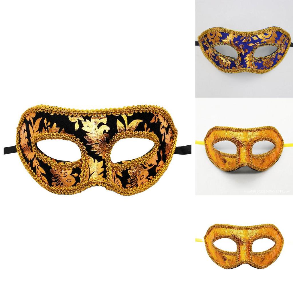 Mysterious Angel Halloween Masquerade Party Men's Mask Plush Cloth Half Face Mask With Fabric Edges