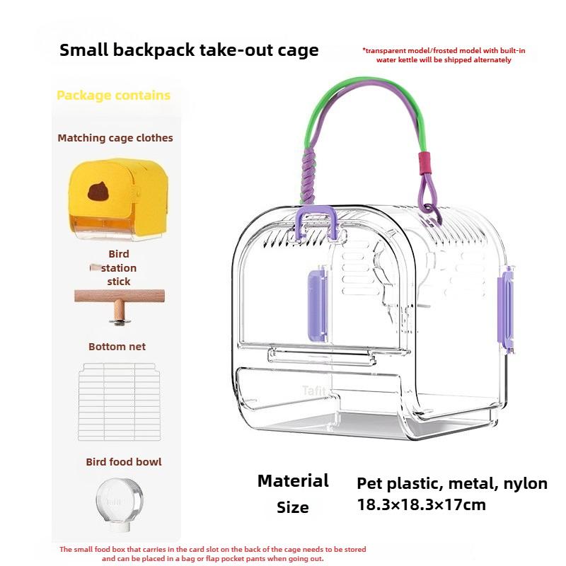 Parrot Out Cages Breathable Ornamental Out Cages Portable Outdoor Transparent Portable Bird Bags Pet Bird Supplies