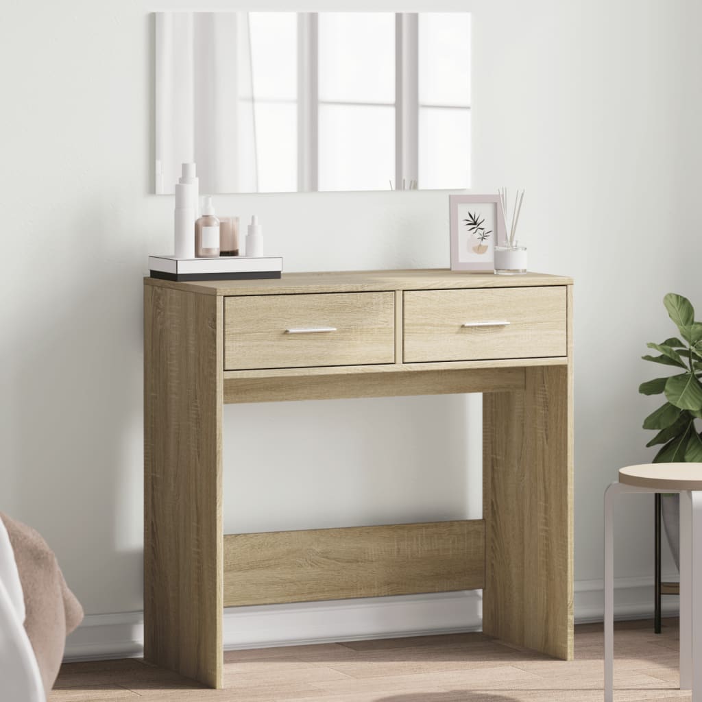 Makeup Table with Mirror Sonoma Oak 80 x 39 x 80 cm
