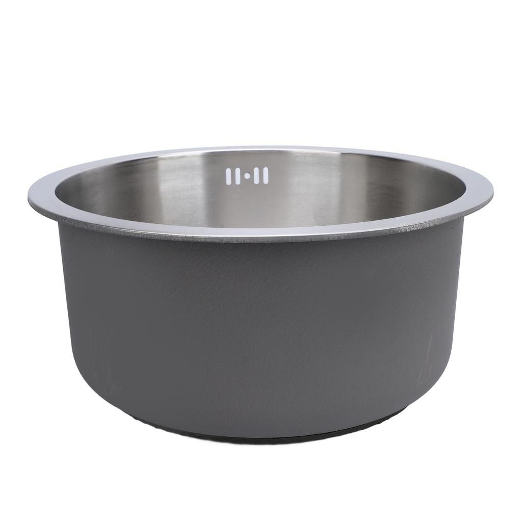 Kitchen Sink 304 Stainless Steel Round Single Bowl Bar Sink for Vegetable Fruit Washing Dishwashing 42cm