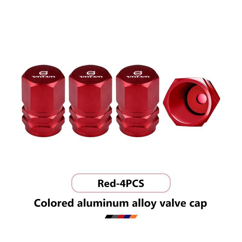 For Volvo 4Pcs Metal Car Styling Wheel Tire Valve Caps Covers Accessories V60 V90 S60 S80 S90 C30 XC40 XC60 XC70 XC90 V40 asd123