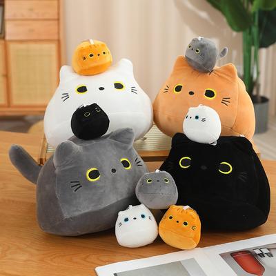 Mother And Child Series Cat Doll Black Cat White Cat Grey Cat Brown Cat Mom 4 Baby Soft Doll Plush Toy
