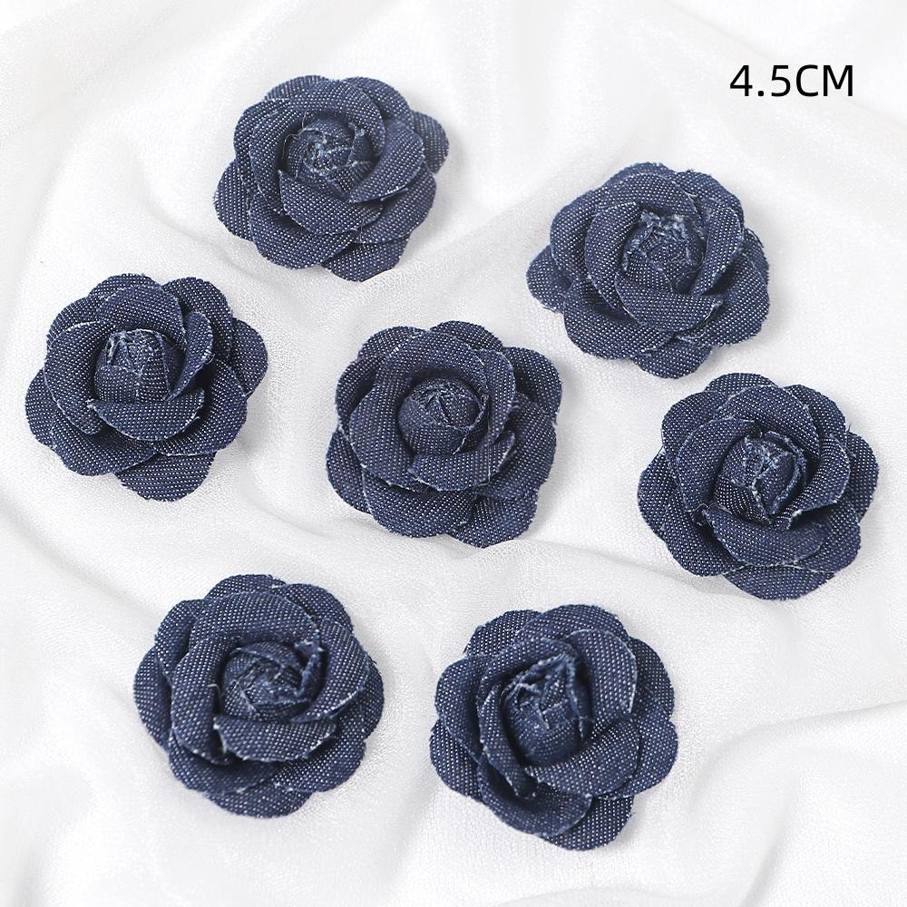 3/5PCS Blue Artificial Flowers Heads Fake Flowers Wedding Decoration Bride DIY Clothes Headwear Accessory Craft Gifts Ornament