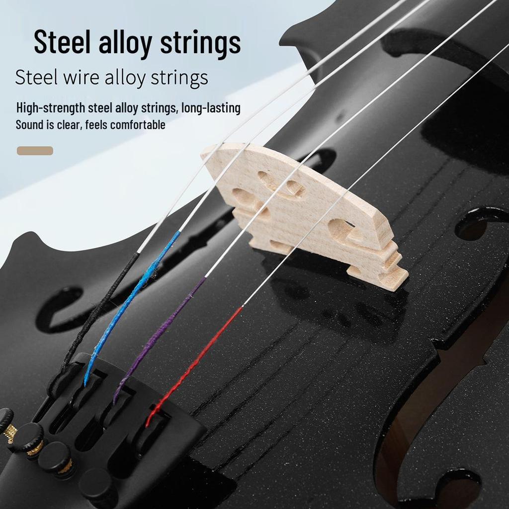 Solid Wood 4/4 Violin for All Ages - Ideal for Beginners and Students