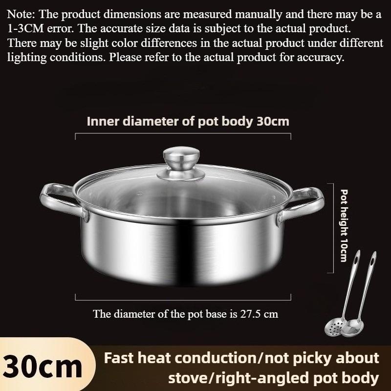 

304 Stainless Steel Soup Pot with Lid, Perfect for Home and Commercial Soup and Hot Pot Cooking