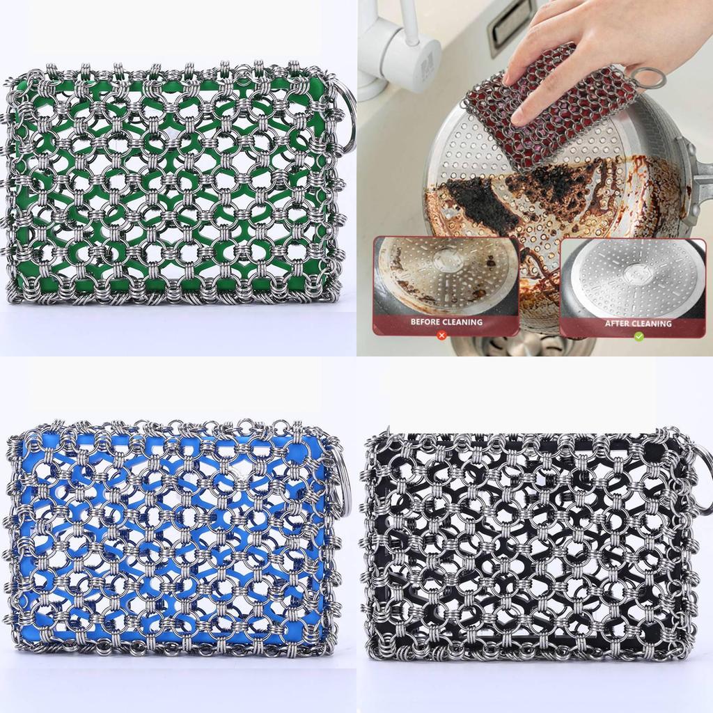 Kitchen Scrubbing Tool With Metal And Silicone For Pots And Pans Cleaning In Home Kitchen