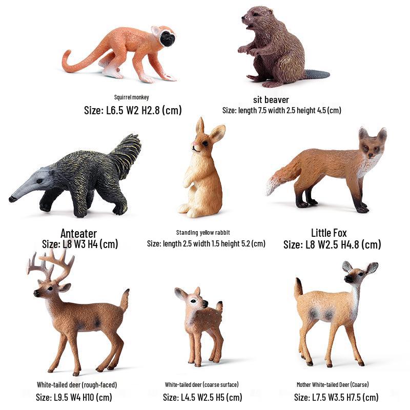 Cross-Border Christmas Wildlife Toy Set: White-tailed & Sika Deer Static Model