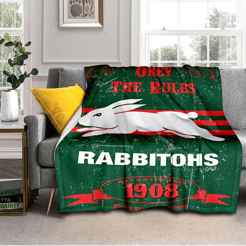 Nrl Rabbit Artwork Design Blanket Suitable for Sofas, Beds, Offices, And Camping - Perfect Gift for Halloween Christmas