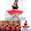 Elegantes Sexy Damen Kostüm für Erwachsene mit Cartoon Minnie Maus und Punkten für Halloween
