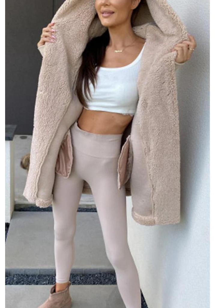 2024 Europäischer & Amerikanischer Herbst/Winter Damen Plüsch Kapuzenjacke Mantel