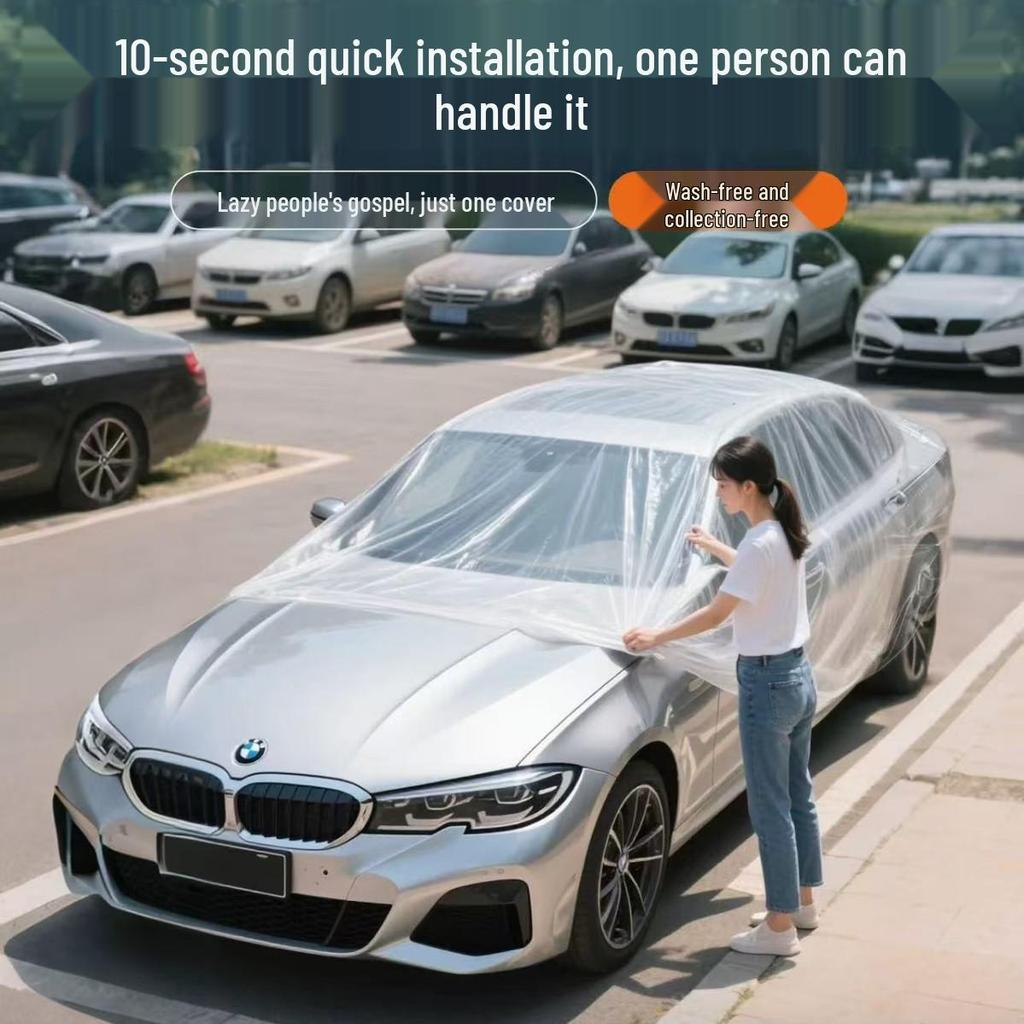 Spot Disposable Car Cover: Rainproof, Anti-fouling, Anti-bird Droppings, Fallen Leaves Protection, Thickened Dustproof Film.