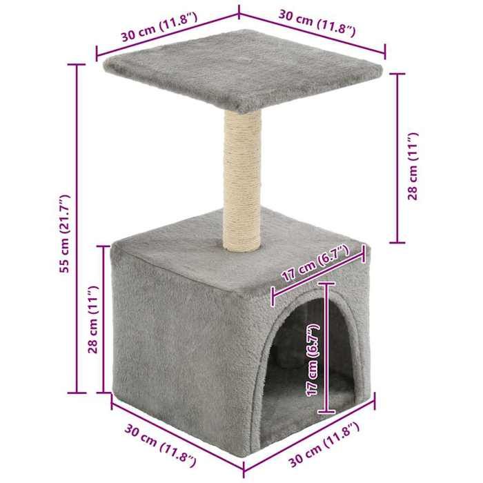 VidaXL Arbre à chat avec griffoirs en sisal 55 cm Gris