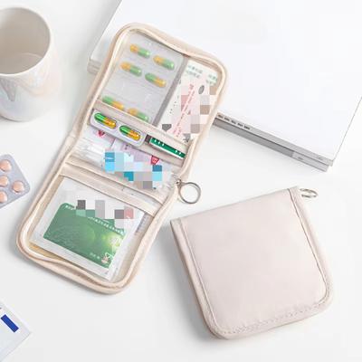 Portable Pocket Polyester Medicine Bag Outdoor Travel Camping Medical Bag First Aid Kit Bandaid Disinfection Supplies Organizer
