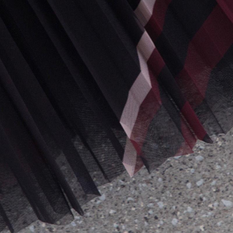 Summer Printed Mesh Pleated Skirt High Waist Slim Versatile Mid Length Half Length Skirt Wearing Women's Large Swing Skirt