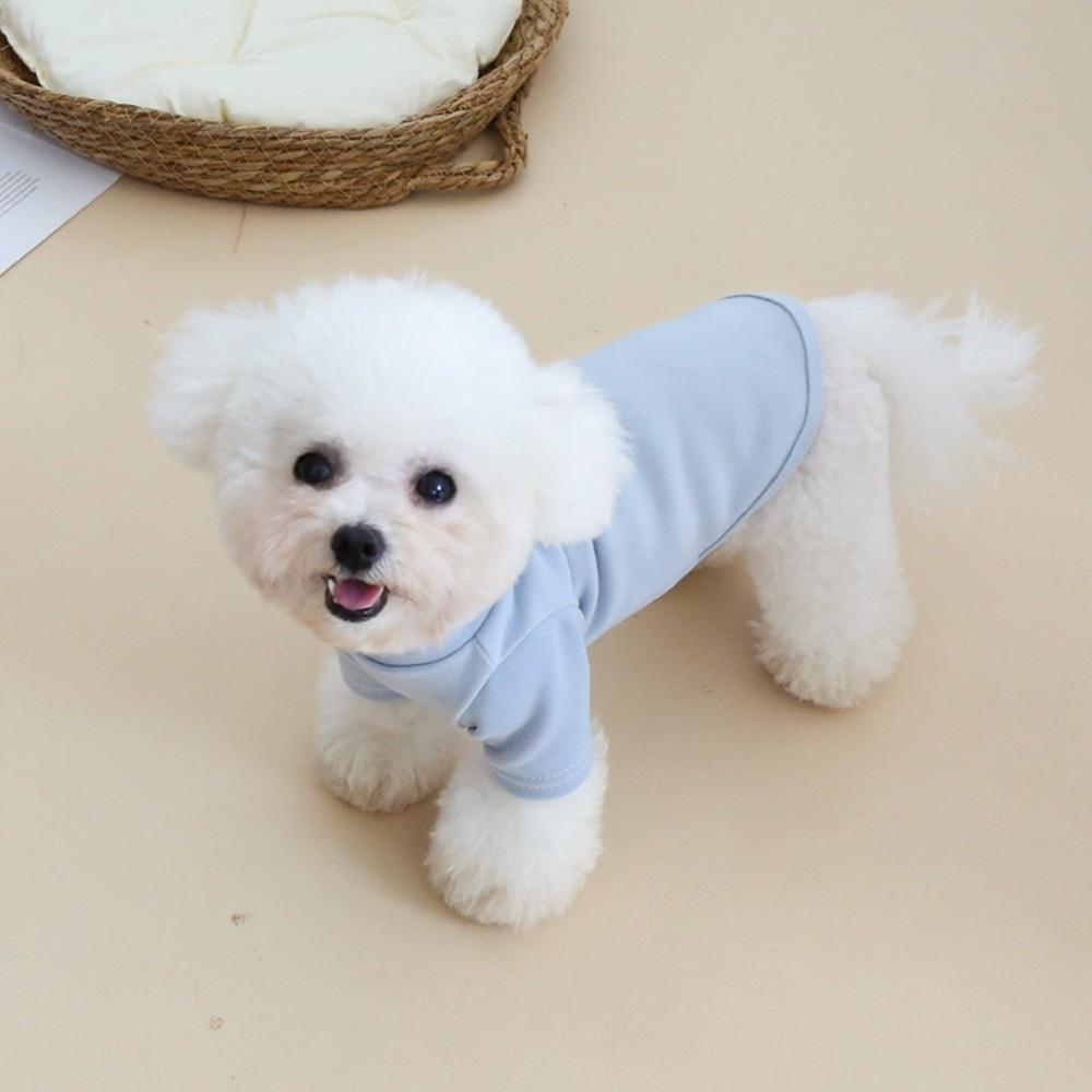 New Solid Color Puppy Hoodie Soft Cotton 2-leg Style Dog Warm Hoodie Simple Design High-Neck Sweatshirt Pet Clothing
