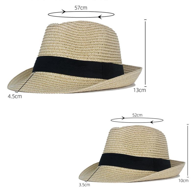 Summer Straw Hat Outdoor Sun Protection Sun Hat Men British Jue Hat Holiday Beach Hat Small Topper Hat