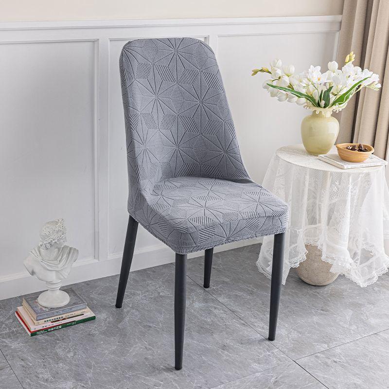 Curved Chair Cover Simple Dining Chair Cover Household Dining Table Chair Cover Elastic Anti-Grab Stool Cover