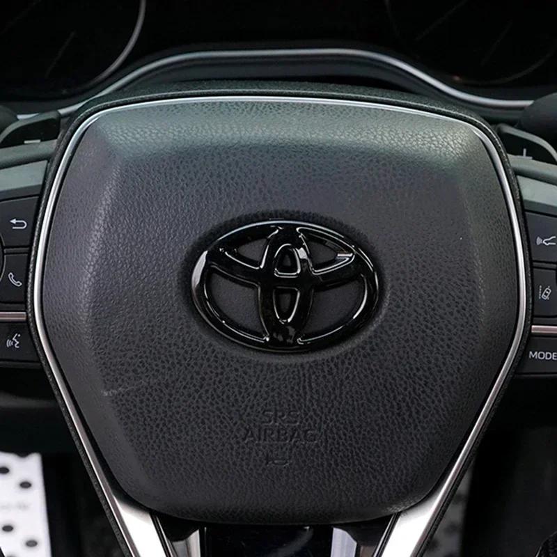 1PC 6.5x4.5cm Buckle Car Steering Wheel Emblem Decals Badge For Toyota Camry Corolla CHR Rav4 Vios Crown Highlander Tundra Levin