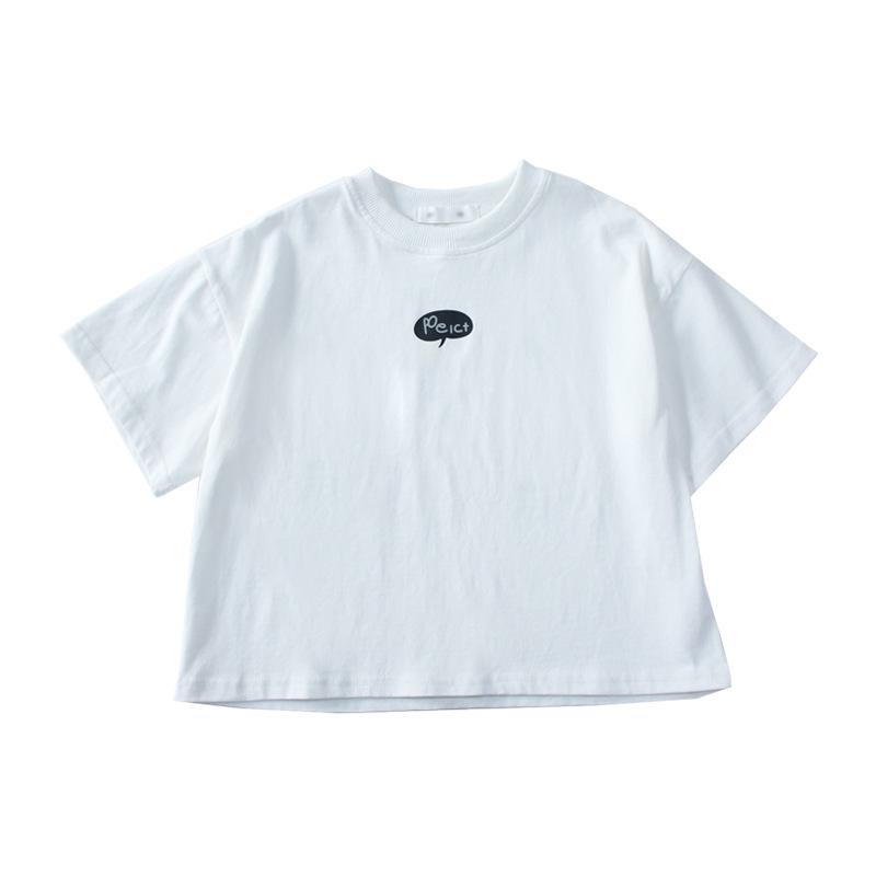 Baumwoll-T-Shirt für Mädchen mit kurzen Ärmeln: Trendiges Sommer-Print-Top