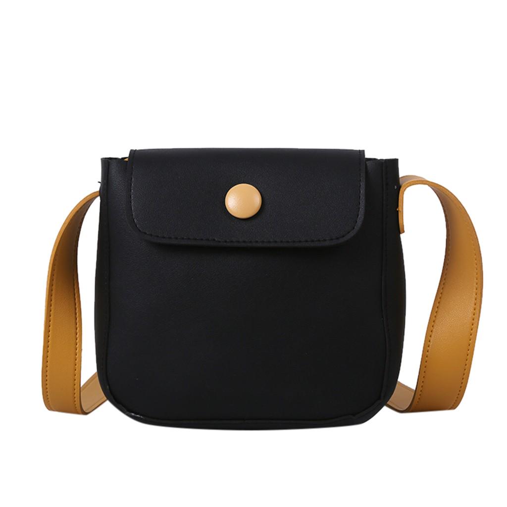 

Женская однотонная сумка через плечо, сумка-мессенджер, повседневная маленькая квадратная сумка чёрный