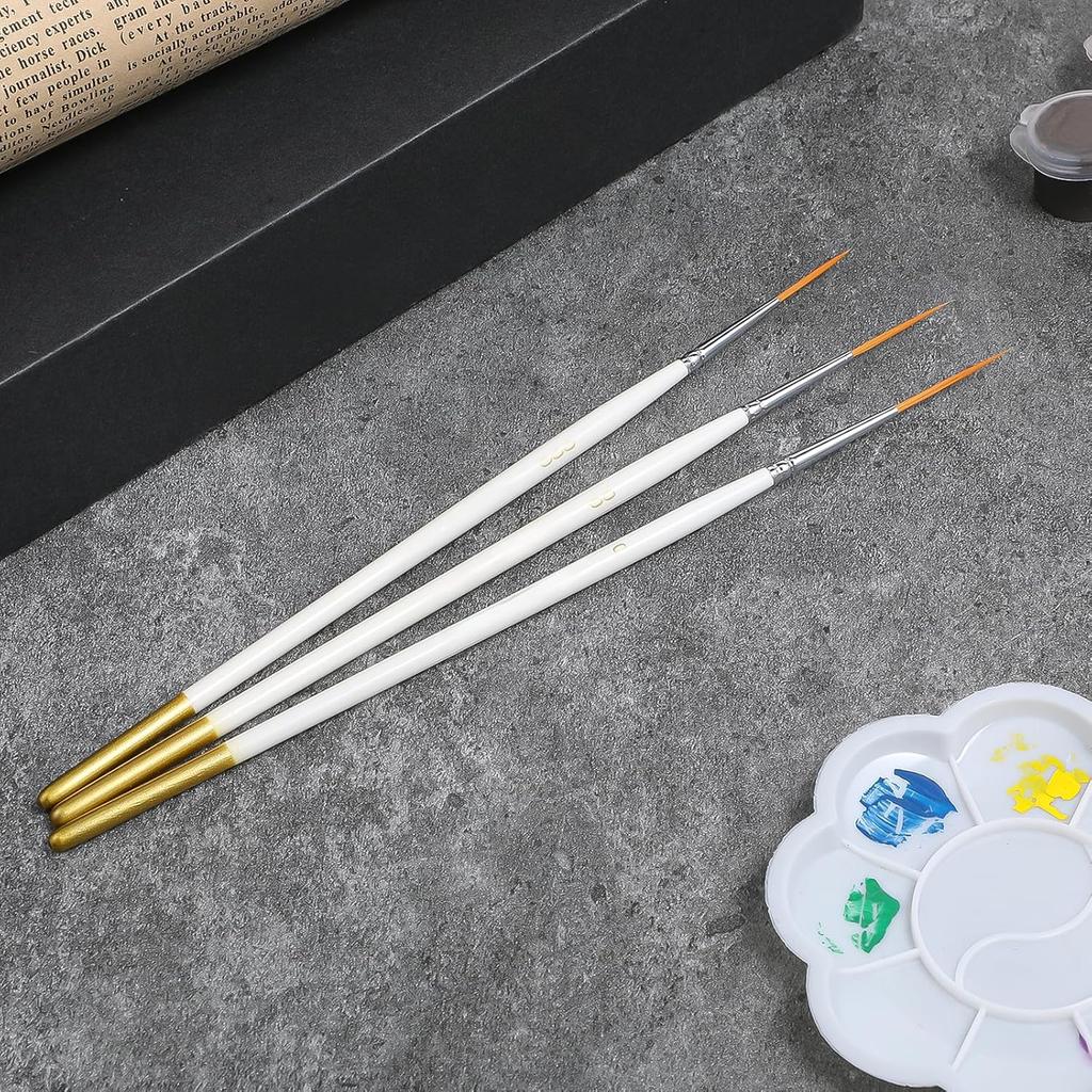 6 Pcs Fine Point Liner Cake Painting Brush Set Cake Brushes Fine Detail Paintbrushes for Cookie Decorating, Icing Pastry, Glitter, Watercolor,