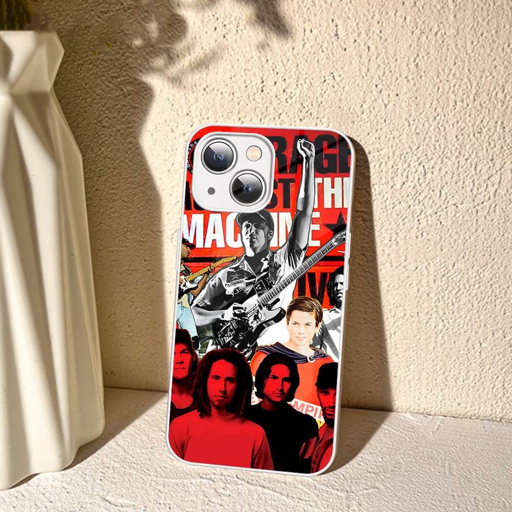 R-Rage A-Against T-The M-Machine Band Tempered Glass For Iphone 14 13 12 11 Pro Mini XS MAX 14Plus X XS XR Cover