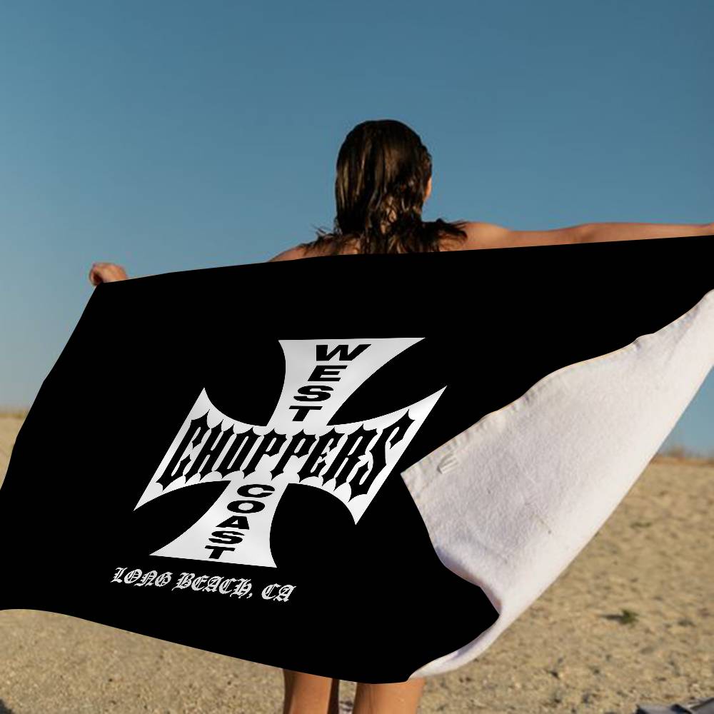 Logo W-West Coast C-Choppers Bath Towel Microfiber Soft Water Absorbing Breathable For Girl Kids Decorative Cartoon Beach Towel