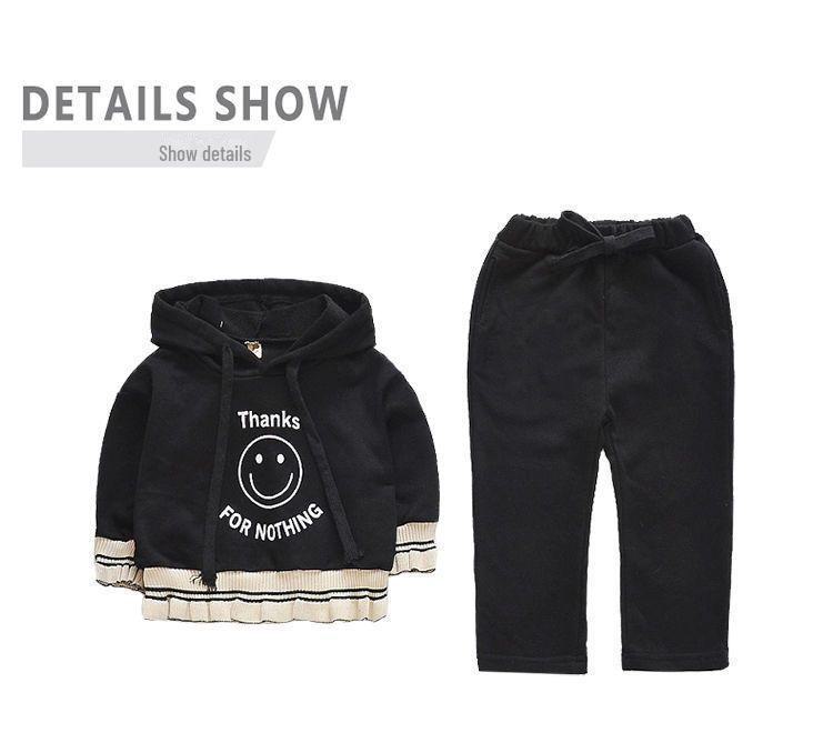 Stylová dvoudílná sportovní souprava s dlouhým rukávem pro holčičky na jaro a podzim 2025