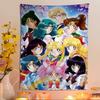 Cartoon SSailor Classic MMoons Printed Large Wall Tapestry Art Science Fiction Room Home Decor Decor Blanket