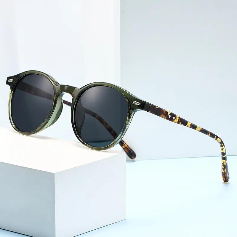 Women's Fashion Round Frame Sunglasses Men Casual Outdoor Driving Sports Eyewear Retro Ultralight UV400 Sun Glasses for Ladies