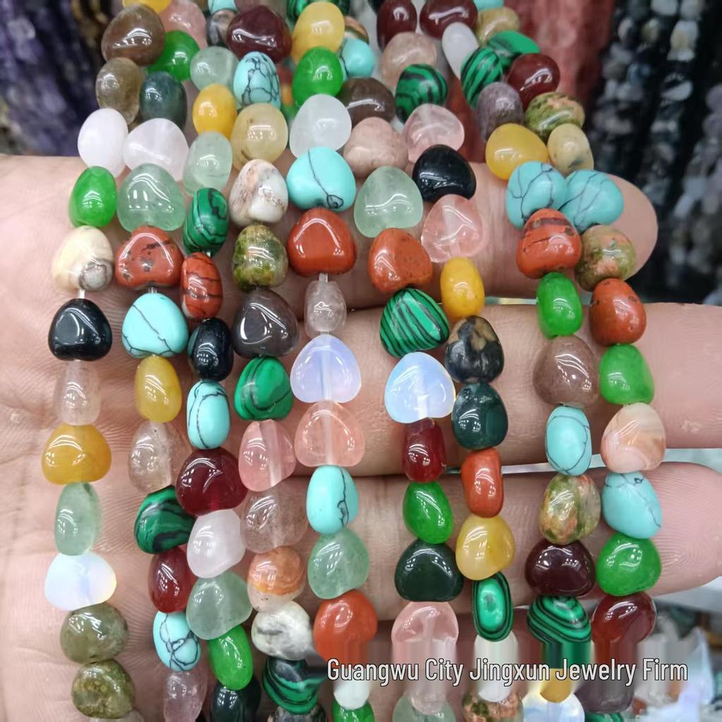 Heart-Shaped Crystal Agate Beads for DIY Jewelry and Clothing Accessories