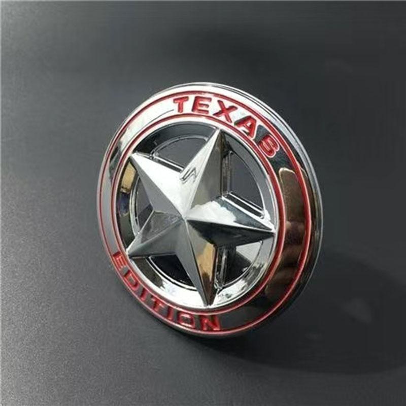 3D Metal TEXAS EDITION Shield Pentagram Star Side Fender Door Emblem Badge Car Stickers For JEEP Wrangler Liberty Grand Cherokee ALU1