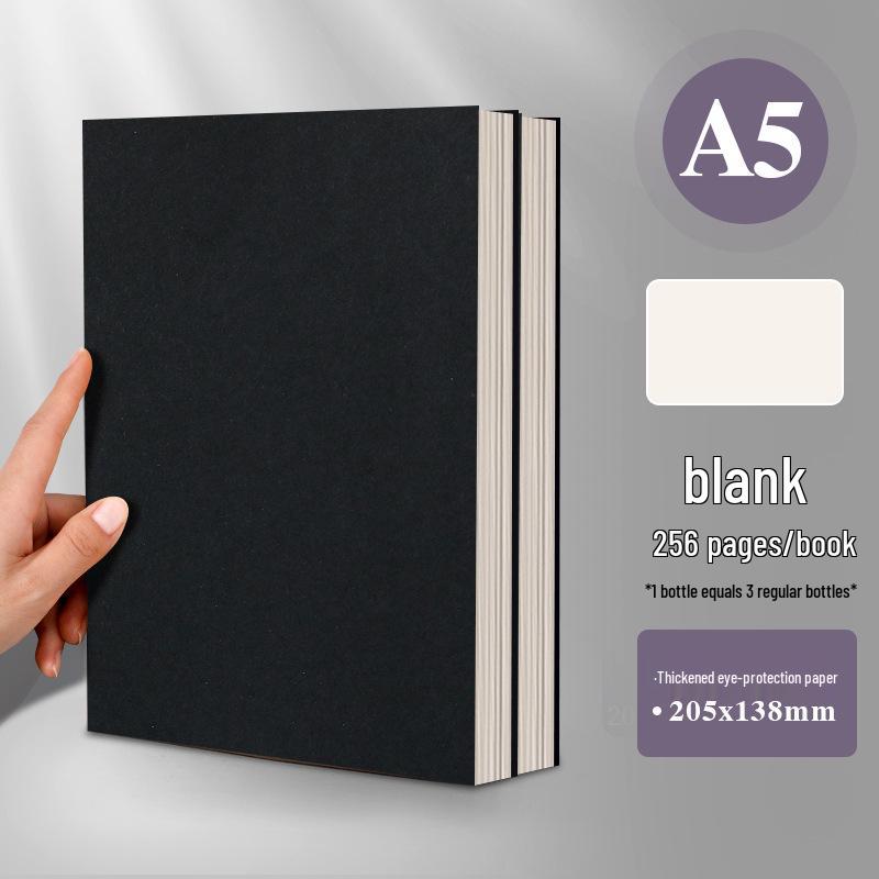 Xiaohongshu A5/B5 Thickened Blank & Lined Grid Retro Notebook for Students
