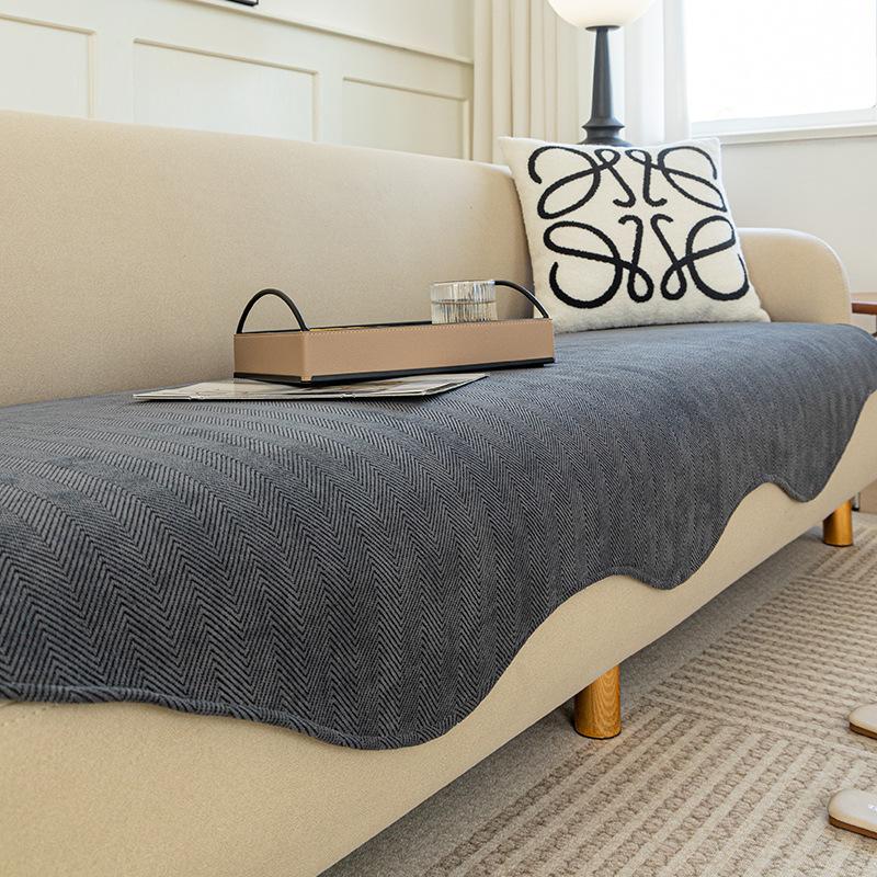 Chenier Special-Shaped Sofa Cushion, Universal In All Seasons, Non-Slip Herringbone Pattern Seat Cushion, Irregular Shape, Sofa Cover Towel