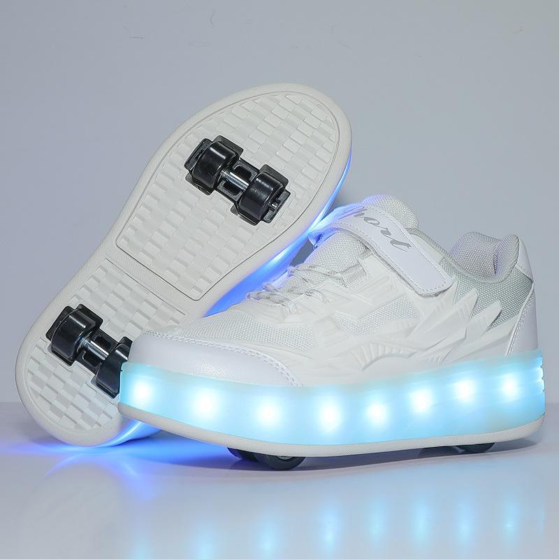 Summer New Children's Runaway Shoes Men and Women Children with Wheels Shoes Four Roller Skates