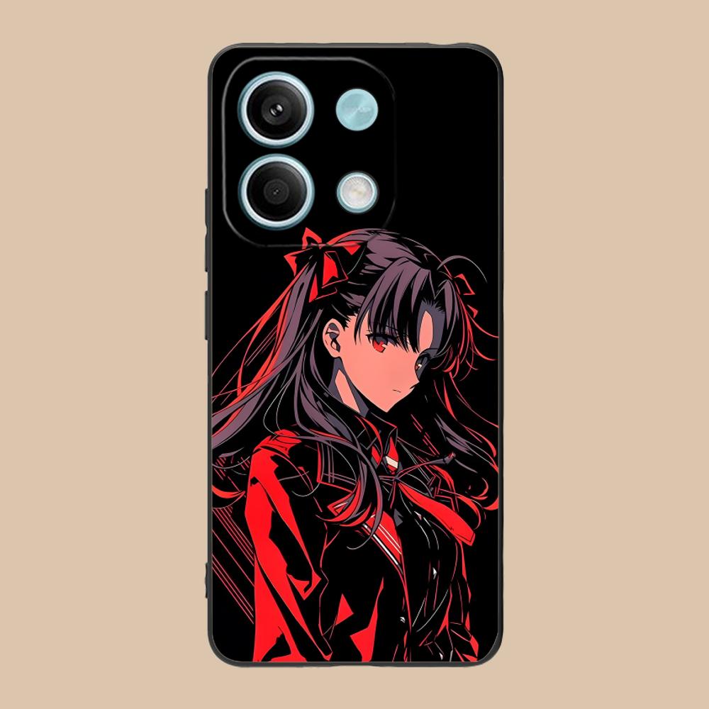 Fate Rin Tohsaka Phone Case for Xiaomi POCO M6 M5 M4 M3 X7 X6 X5 X4 X3 F6 F5 F4 Pro GT 5G Black Smartphone Cover Cellphones