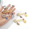 Muslim Islam Arabic Four Korah Sutra Fatima Turkey Evil Eye Stainless Steel Brooch Pins Religious Style Amulet Jewelry