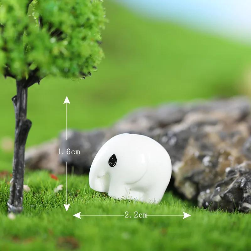 

3pecs Kawaii Mini Elephant Artifact Micro Landscape Accessory Small Ornaments Home Bonsai Desk Decoration Resin Figurine Model