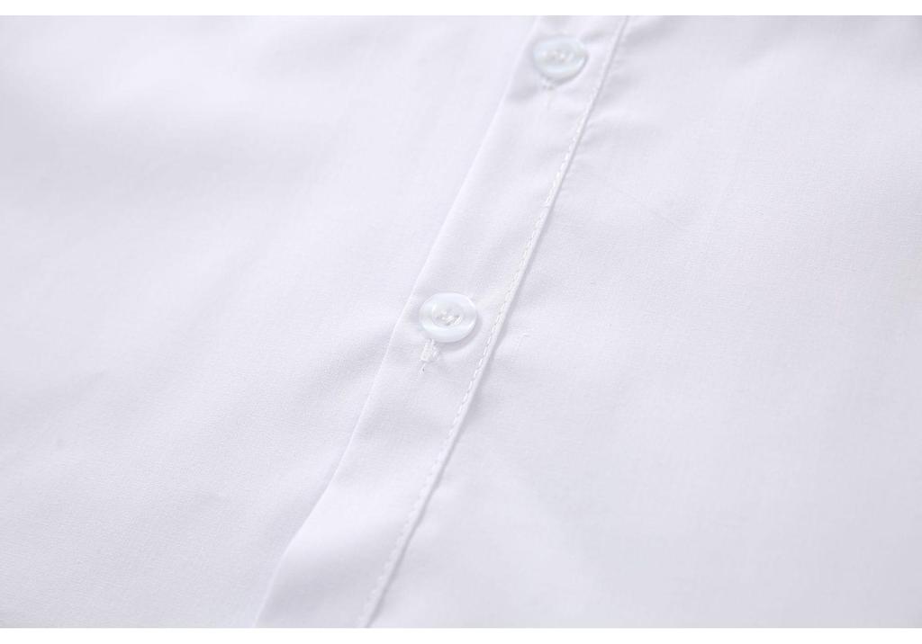 Unisex Kinder weißes Faltenhemd - Schrumpf- & knitterarm