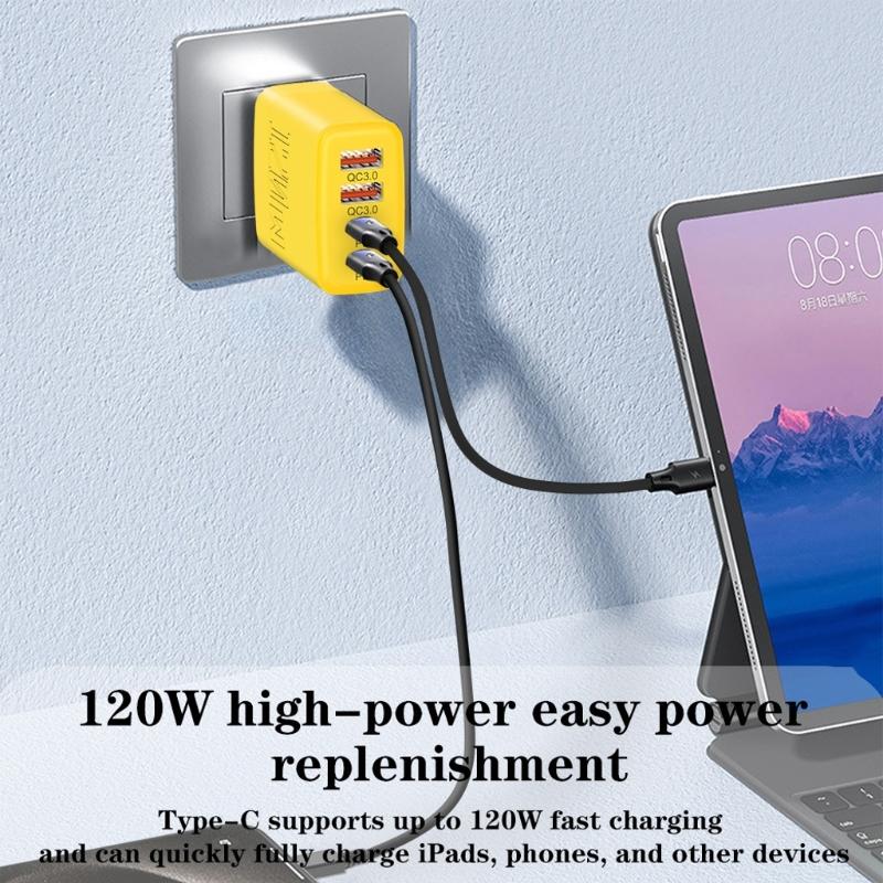 120W Double PD Double USB Port Rapid Charging Block EU Plug Type C USB Wall Charger for Phone Tablet Fast Power Adapter