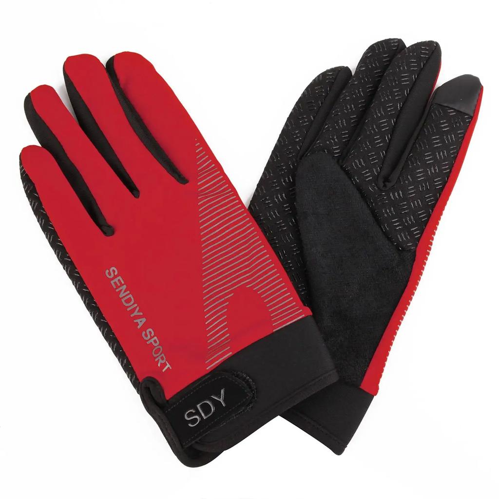 Summer Thin Riding Gloves Soft Breathable UV Protection Full Finger Adjustable Size Men and Women Motorcycle Bicycle Bicycle Athletic Glove