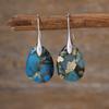 Luxury new ethnic style natural emperor stone water drop earrings light luxury European and American jewelry earrings